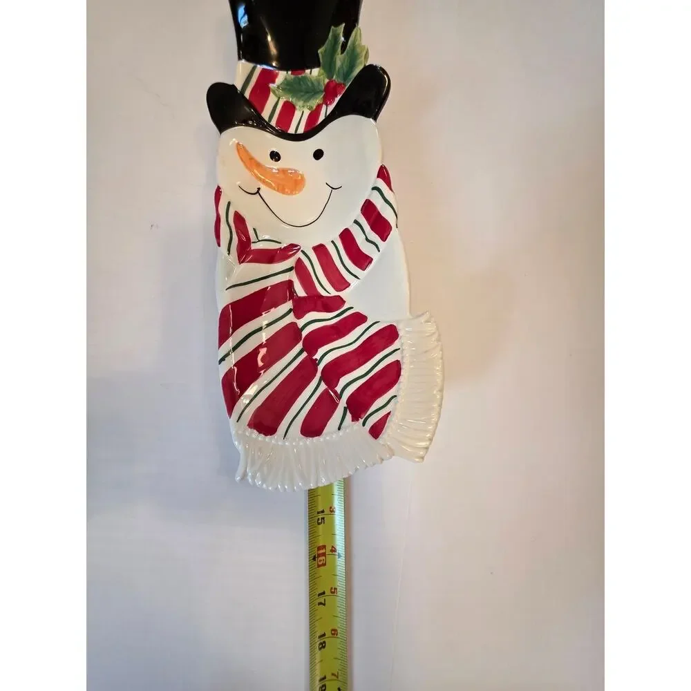 Fitz and Floyd Snowman Ceramic Snack Therapy Collection Holiday Christmas
